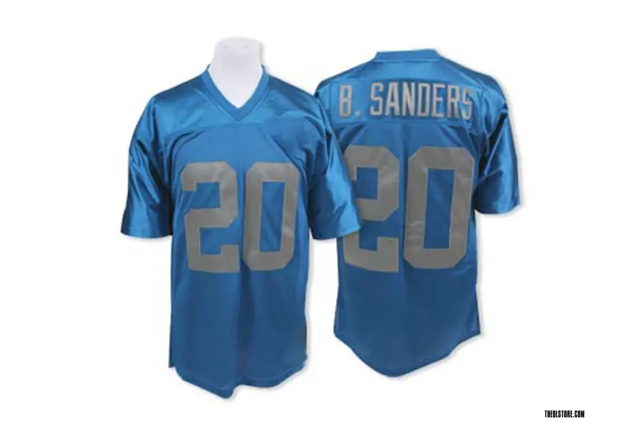 Men's Mitchell & Ness Barry Sanders Blue Detroit Lions Legacy Replica Jersey