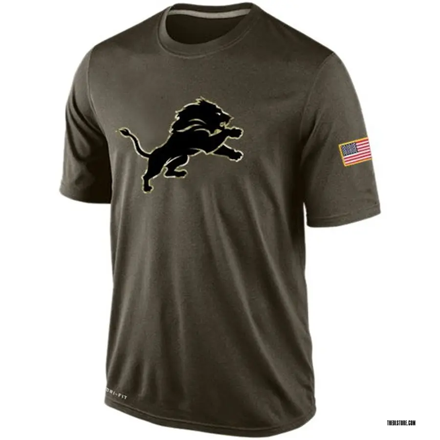 Olive Men's Detroit Lions Salute To Service KO Performance DriFIT T